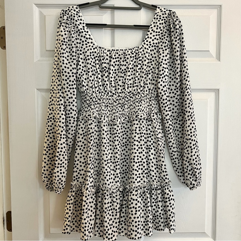 Missguided white and black dress